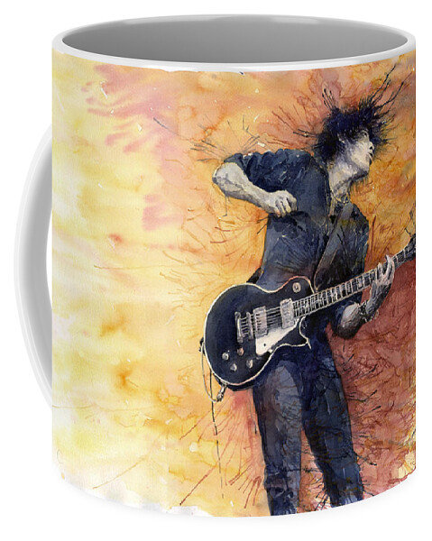 Figurativ Coffee Mug featuring the painting Jazz Rock Guitarist Stone Temple Pilots by Yuriy Shevchuk