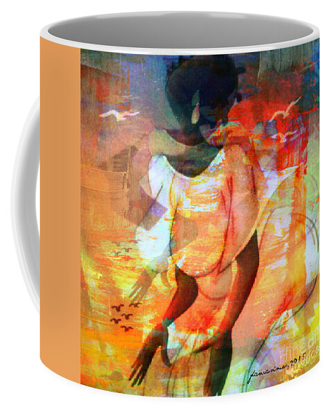 Faniart Faniart Africa America Tableau Sable Woman Femme Abstract Yesayah Fanou Africa West Afrique Canvas Display Image Dance Outdoors Passion Imagination Goree Island Free Liberte Deliverance Restoration Moments African Theme Change Art Village Coffee Mug featuring the mixed media Jaime by Fania Simon