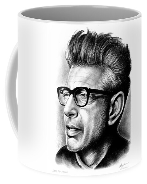 Jeff Goldblum Coffee Mug featuring the drawing Jeff Goldblum by Greg Joens