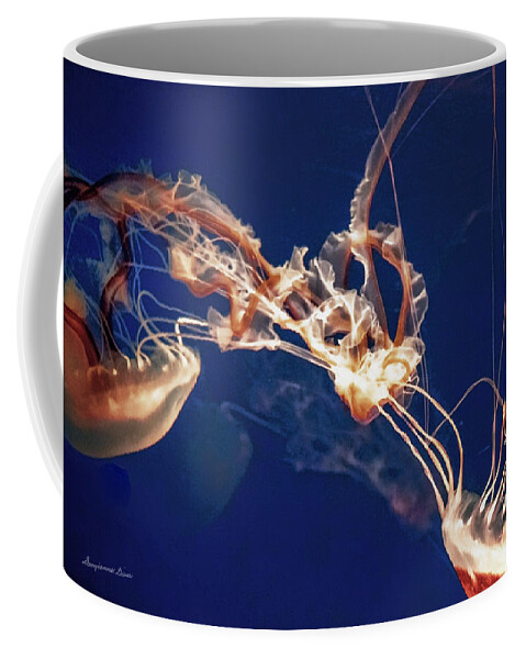 Jelly Fish Coffee Mug featuring the digital art Jelly Fish Web by Georgianne Giese