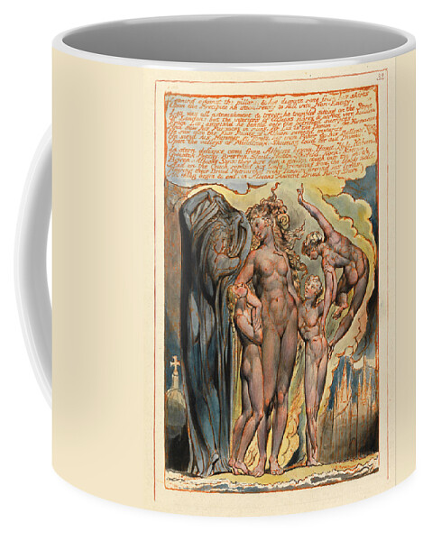 William Blake Coffee Mug featuring the drawing Jerusalem. Plate 32 by William Blake