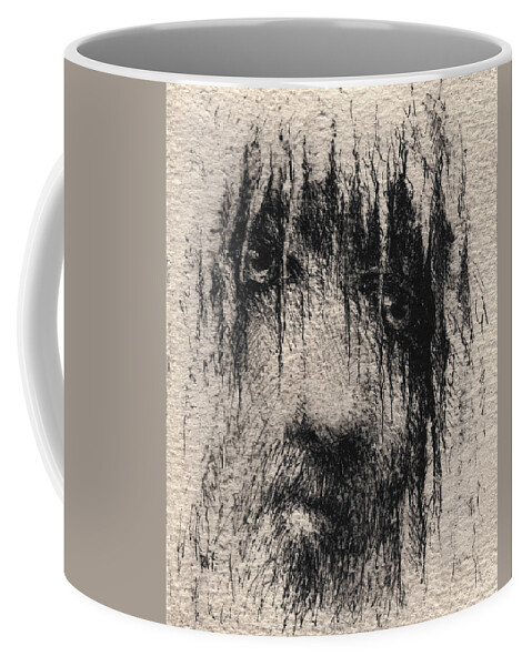 Jesus Coffee Mug featuring the drawing Jesus by William Russell Nowicki