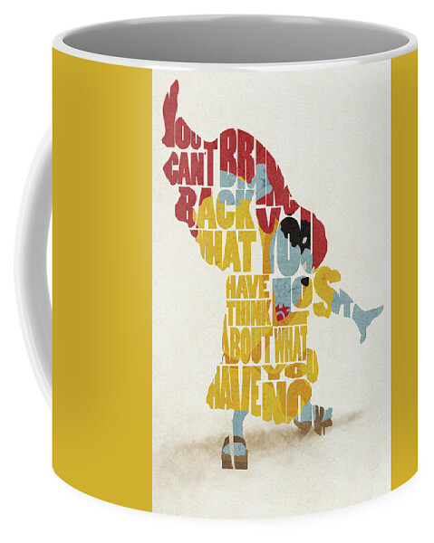 Jimbei Coffee Mug featuring the digital art Jimbei Typography Art by Inspirowl Design