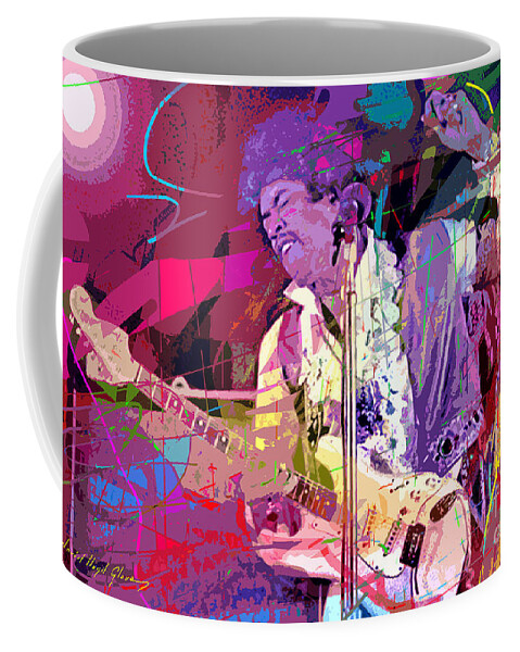 Jimi Hendrix Coffee Mug featuring the painting Jimi Hendrix Monterey Pops by David Lloyd Glover