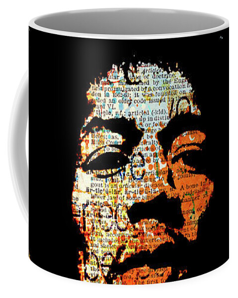 Jimi Coffee Mug featuring the painting Jimi on dictionary page by Art Popop