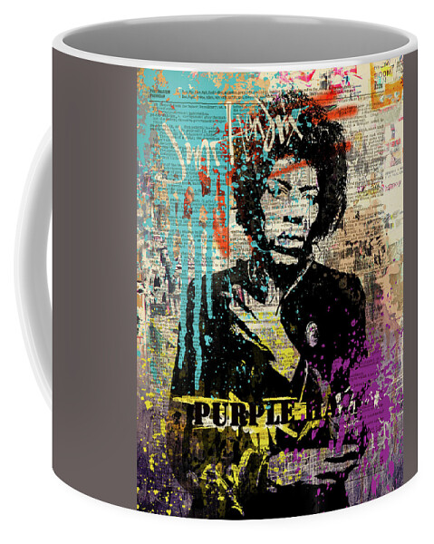Jimi Coffee Mug featuring the painting JIMI Hendrix #PURPLE HAZE ON DICTIONARY by Art Popop