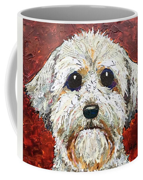 Dog Coffee Mug featuring the painting Joey by Phiddy Webb