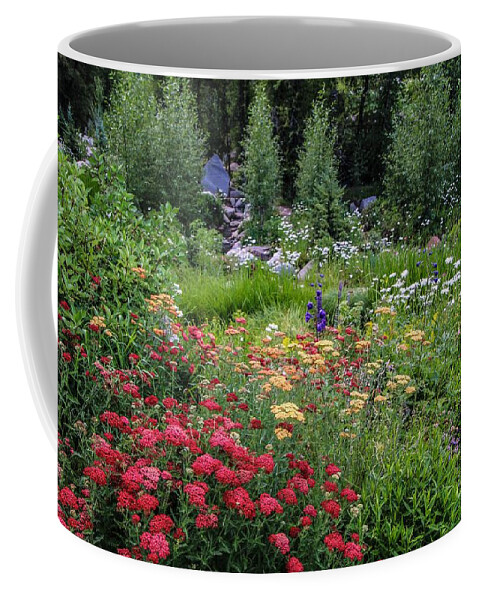 John Denver Coffee Mug featuring the photograph John Denver Sanctuary Flowers Three by Veronica Batterson