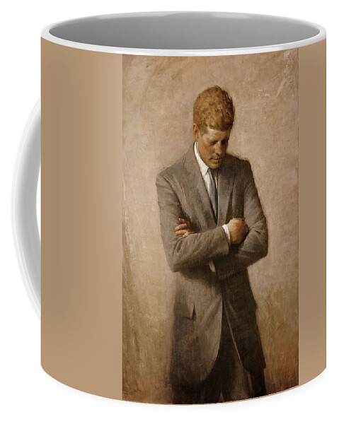 Jfk Coffee Mug featuring the painting John F Kennedy by War Is Hell Store