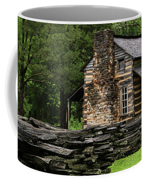 Cabin Coffee Mug featuring the photograph John Oliver Cabin by Andrea Silies