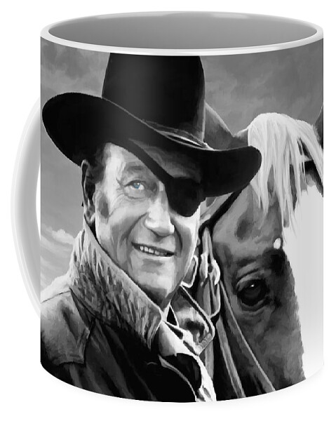 John Wayne Coffee Mug featuring the mixed media John Wayne @ True Grit #1 by Gabriel T Toro