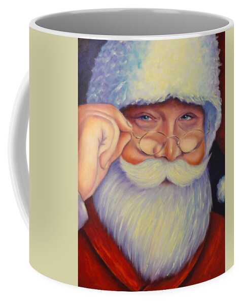 Santa Coffee Mug featuring the painting Jolly Old Saint Nick by Shannon Grissom