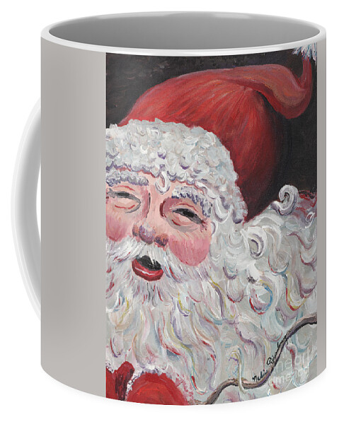 Santa Coffee Mug featuring the painting Jolly Santa by Nadine Rippelmeyer