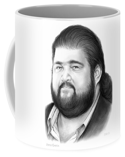 Jorge Garcia Coffee Mug featuring the drawing Jorge Garcia by Greg Joens