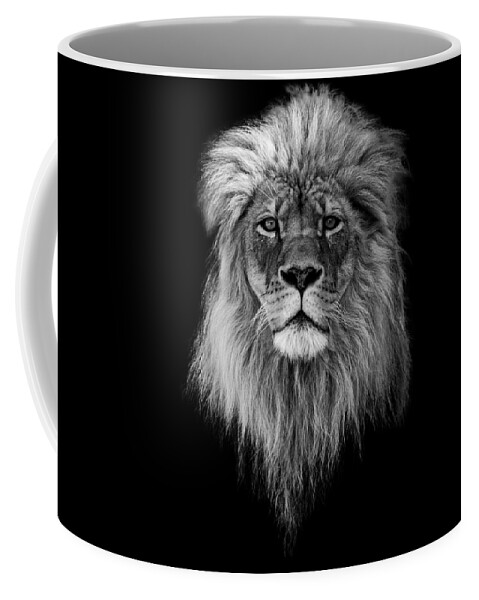 Lion Coffee Mug featuring the photograph Joshua in Black and White by Everet Regal