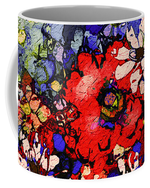 Floral Abstract Coffee Mug featuring the painting Joyful Flowers by Natalie Holland