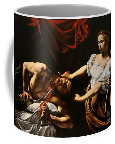 Caravaggio Coffee Mug featuring the painting Judith and Holofernes by Caravaggio