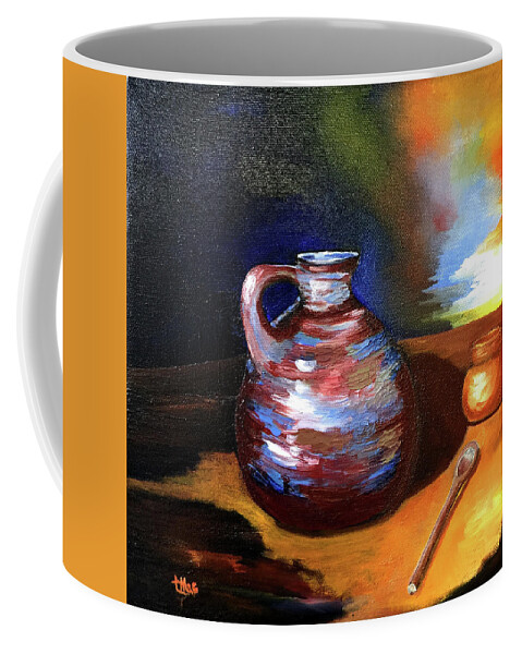 Still Life Coffee Mug featuring the painting Jug Mug and Spoon by Terry R MacDonald