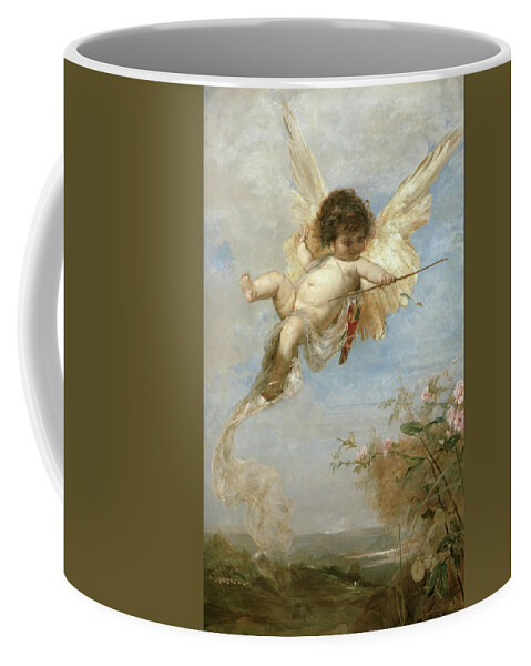 Cupid Shoots With His Bow Coffee Mug featuring the painting Julius Kronberg by MotionAge Designs