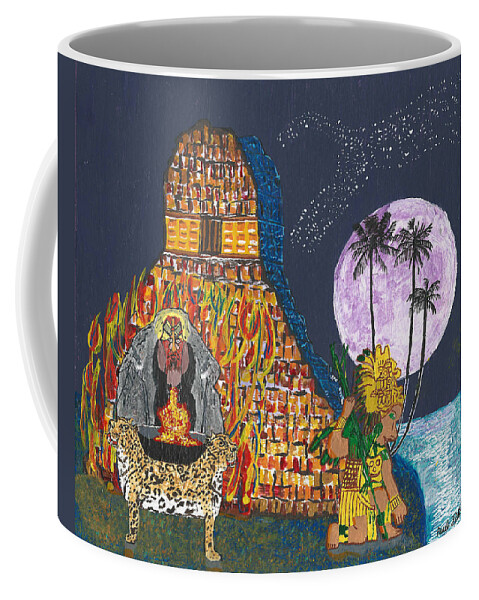Aztec Coffee Mug featuring the painting June Shaman and Priestess by Paul Fields