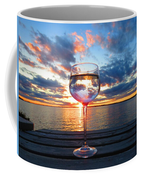 1000 Islands Coffee Mug featuring the photograph June sunset over Wolfe Island by Dennis McCarthy
