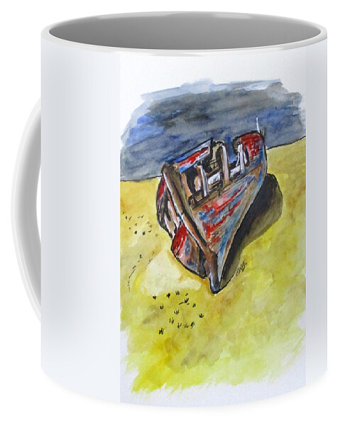 Fishing Boat Coffee Mug featuring the painting Junk Fishing Boat by Clyde J Kell