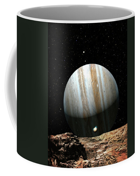 #faatoppicks Coffee Mug featuring the painting Jupiter Seen From Europa by Don Dixon
