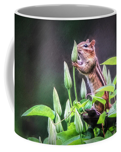 Chipmunk Coffee Mug featuring the photograph Just A Little Sniff by Tina LeCour