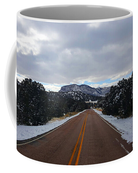 Southwest Landscape Coffee Mug featuring the photograph Just a little Snow by Robert WK Clark