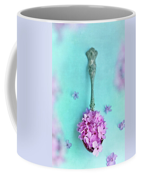 Sweet William Coffee Mug featuring the photograph Just a Spoonful of Petals by Stephanie Frey