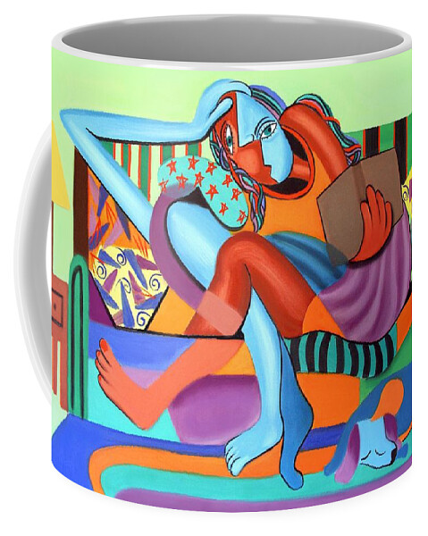 Just Chillin Framed Prints Coffee Mug featuring the painting Just Chillin by Anthony Falbo
