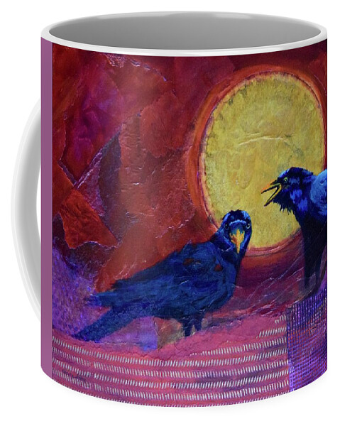 Birds Coffee Mug featuring the painting Just Sayin' by Nancy Jolley