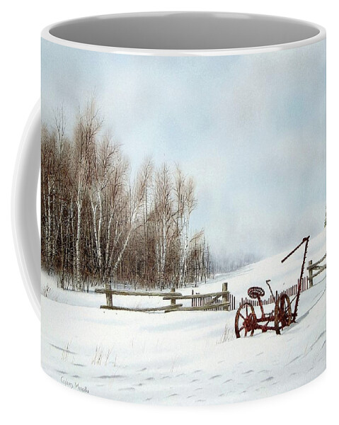 Landscape Coffee Mug featuring the painting Just waiting for Spring by Conrad Mieschke