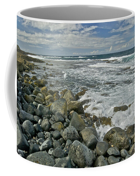 Hawaii Coffee Mug featuring the photograph Kaena Point Shoreline by Michael Peychich