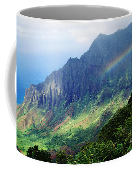 Above Coffee Mug featuring the photograph Kalalau Valley Viewpoint by Rita Ariyoshi - Printscapes