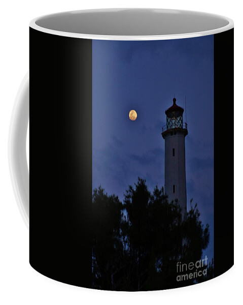 Kalaupapa Coffee Mug featuring the photograph Kalaupapa Light and the Full Moon by Craig Wood