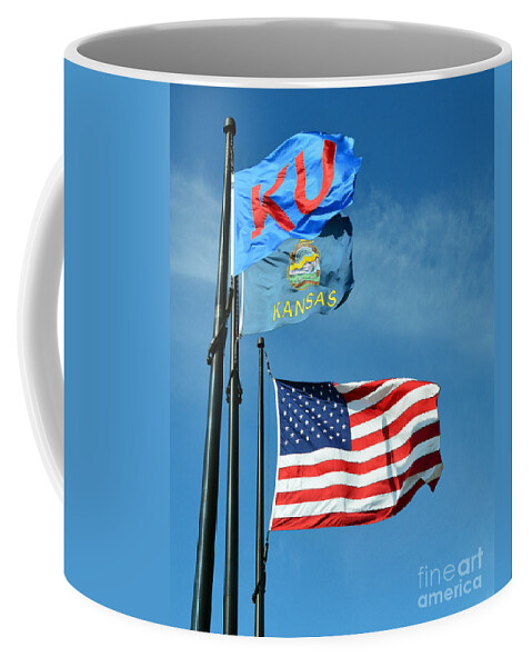 Flag Coffee Mug featuring the photograph Kansas Flags by Catherine Sherman