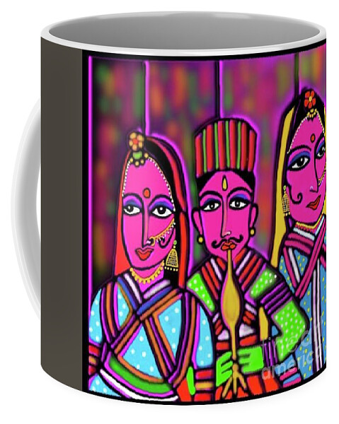 Puppets Painting Coffee Mug featuring the digital art Kathputli by Latha Gokuldas Panicker