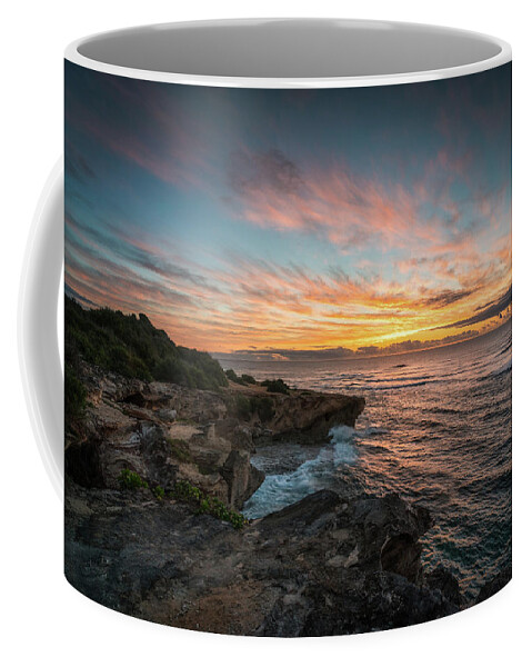 Kauai Coffee Mug featuring the photograph Kauai Seascape Sunrise by James Udall