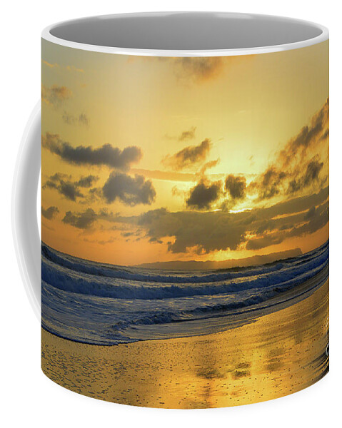 Kauai Coffee Mug featuring the photograph Kauai Sunset With Niihau on the Horizon by Catherine Sherman