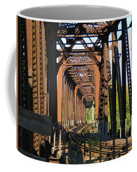 Kansas City Coffee Mug featuring the photograph Kaw Point Railroad Bridge by Keith Stokes