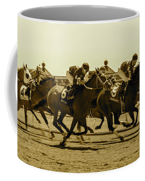  Coffee Mug featuring the photograph Keenland Sepia by Dan Hefle