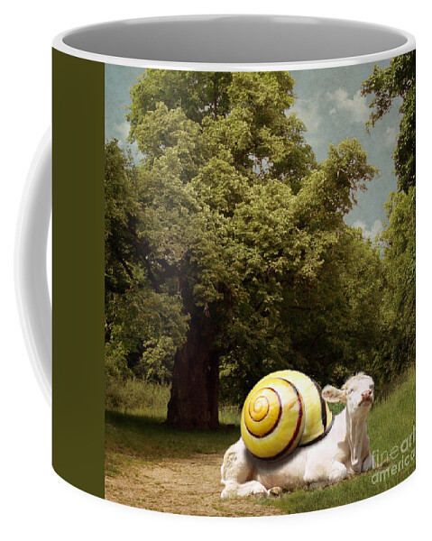 Cow Coffee Mug featuring the digital art Keep calm and relax by Martine Roch