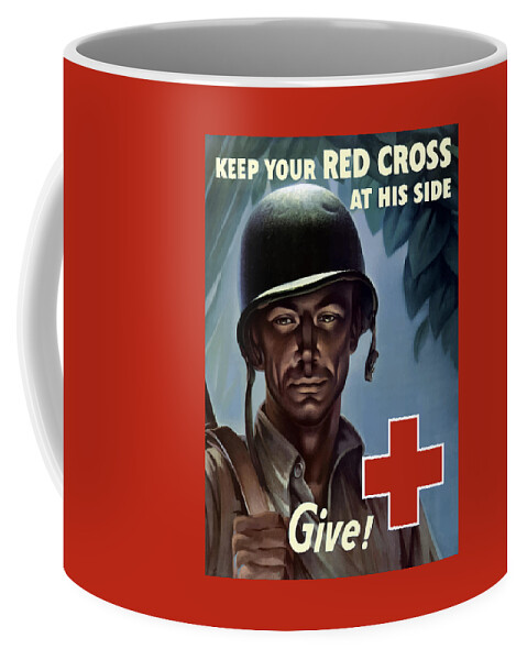 Red Cross Coffee Mug featuring the painting Keep Your Red Cross At His Side by War Is Hell Store