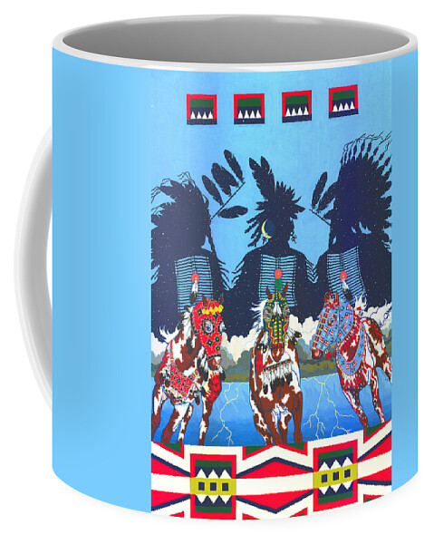 America Coffee Mug featuring the painting Keepers of the Law by Chholing Taha