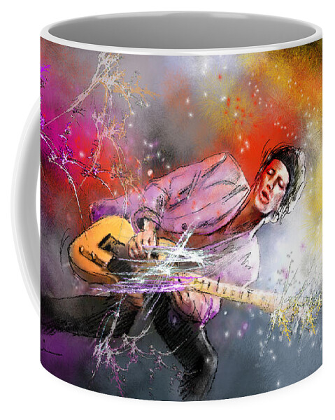 Keith Richards Coffee Mug featuring the painting Keith Richards 02 by Miki De Goodaboom