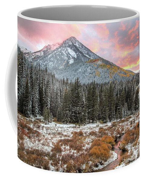 Utah Coffee Mug featuring the photograph Kessler Peak Fall Sunset by Brett Pelletier