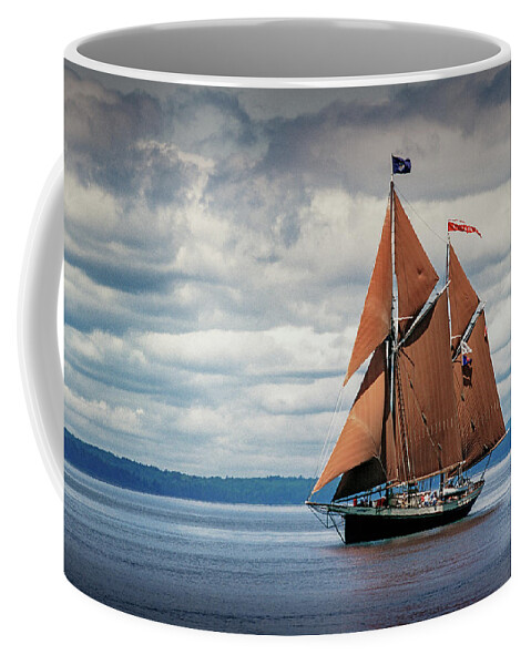 Windjammer Coffee Mug featuring the photograph Ketch Angelique by Fred LeBlanc