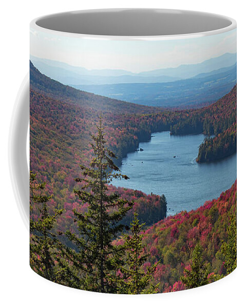 Kettle Pond Coffee Mug featuring the photograph Kettle pond from Owls Head Mountain by Jeff Folger