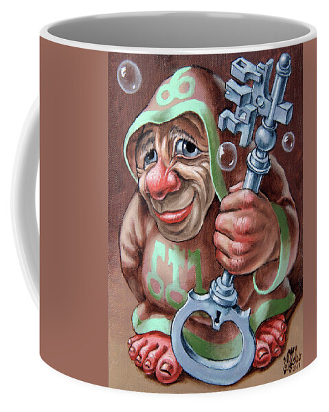 Dwarf Coffee Mug featuring the painting Keys Master by Victor Molev